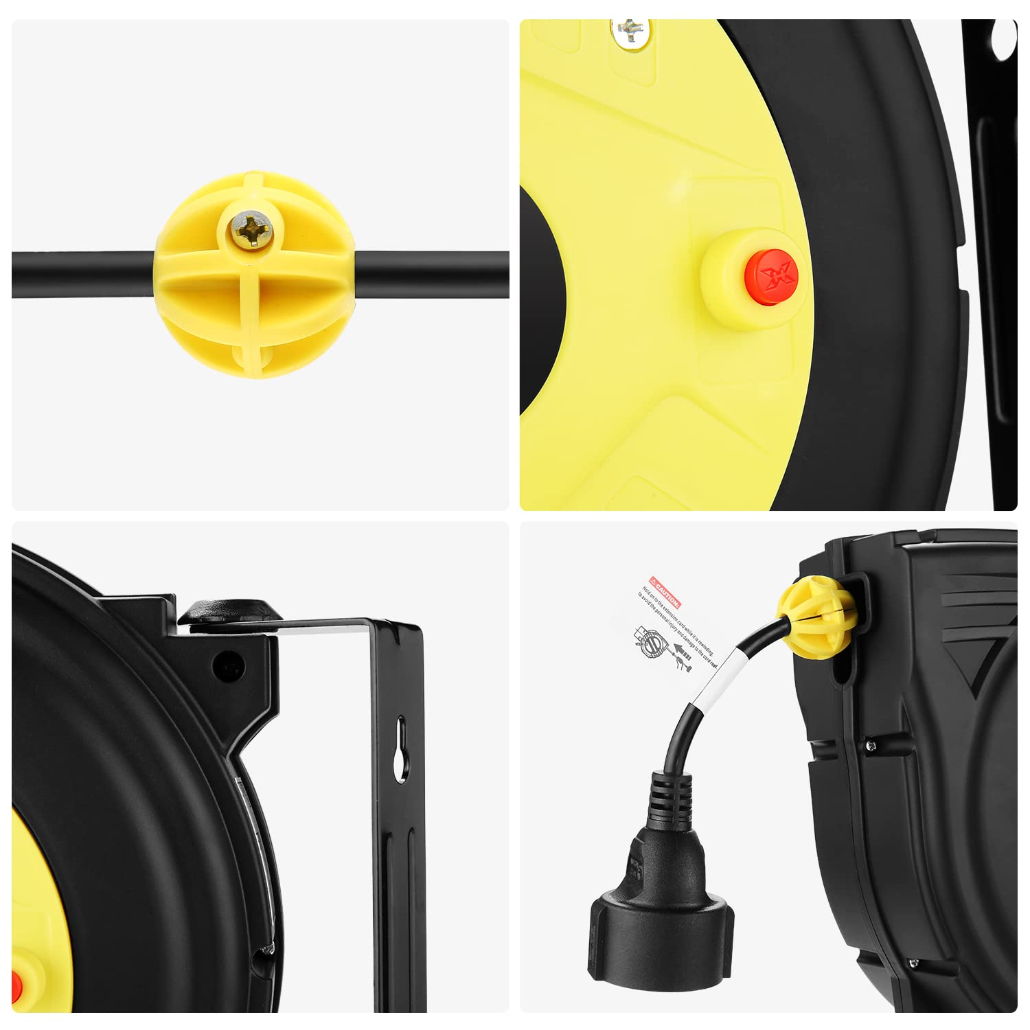 Himimi Avvolgicavo elettrico automatico professionale, 10 m+3 m| prolunga retrattile| 1250 W ~ 2000 W| Rotazione di 180°| per interni ed esterni