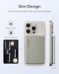 Kuulaa 10000mAh Magsafe Battery Pack 0.47IN Ultra Slim Magnetic Portable Charger Wireless Magsafe Power Bank Compatible with iPhone 15/14/13/12 Series