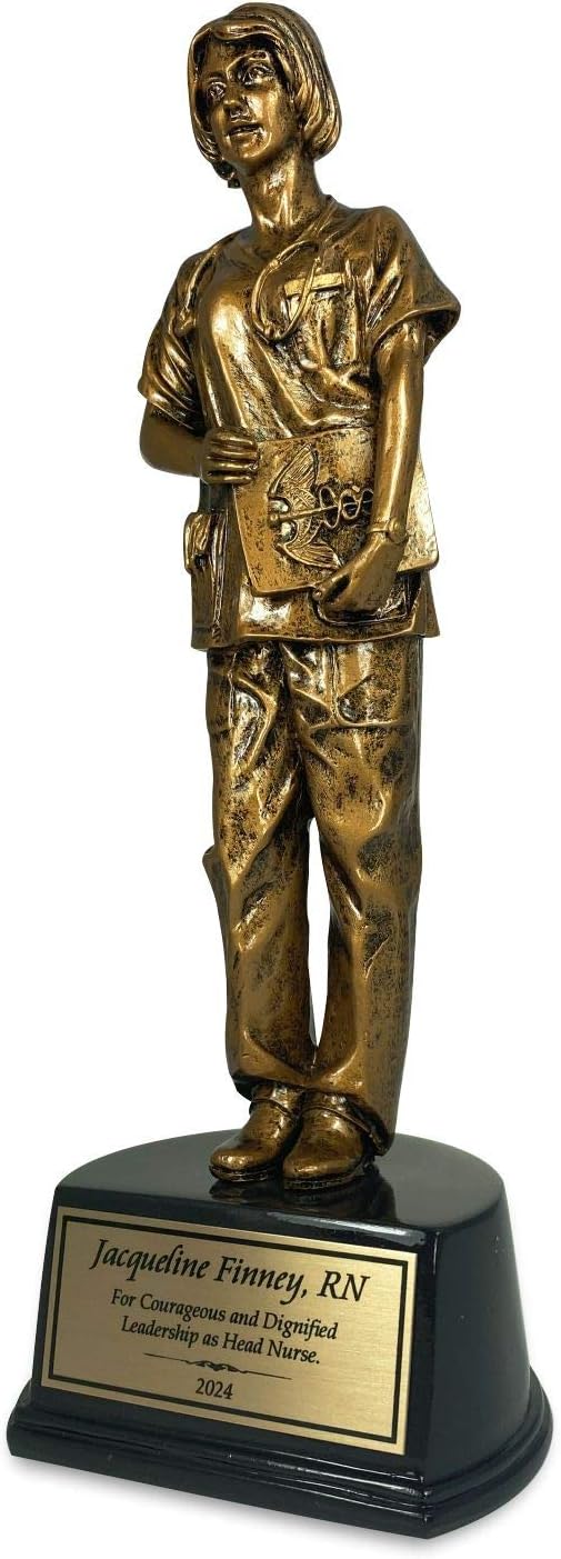 Award for Nurse Personalized Antique Bronze Resin Statue