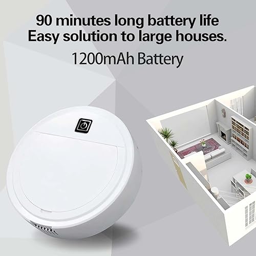 Miniatura 5 de Aspirador robot barrido, silencioso y delgado, aspirador robótico para el hogar perezoso para limpiar pelo de mascotas, mármol, baldosas de cerámica