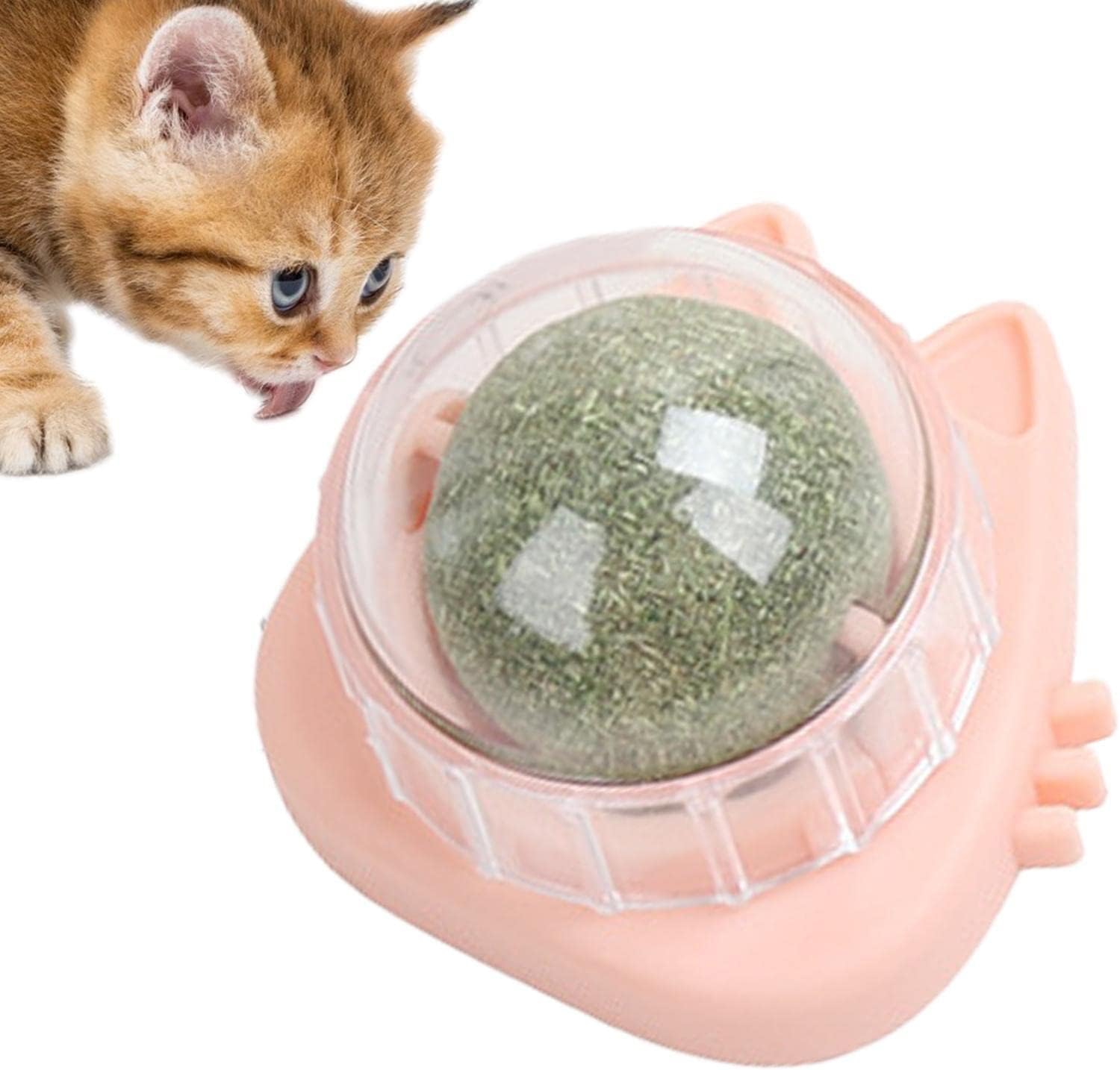 Catnip Wall Toys Catnip Ball Wall Mount Interactive Cat Lick Chew