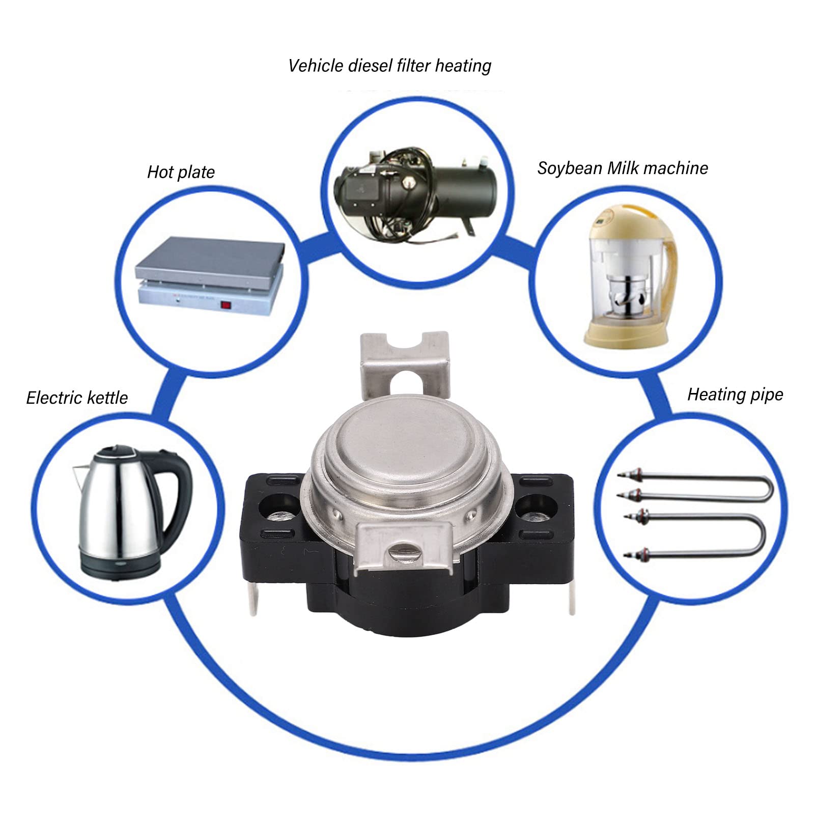 Termostato KSD302X 125°C Per Bollitore Elettrico - 2 Pezzi, Regolatore Temperatura Rotondo/Quadrato - Foto 7