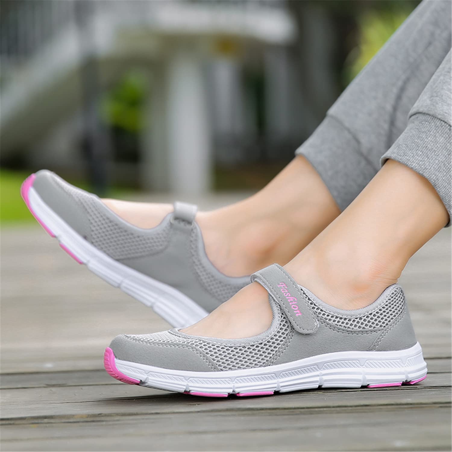 Zapatos de Enfermera de Trabajo cómodos para Mujeres Antideslizantes Transpirables amortiguadores para Caminar Fitness ortopédico Zapatos de Baile Ligeros Zapatos para Caminar nórdicos