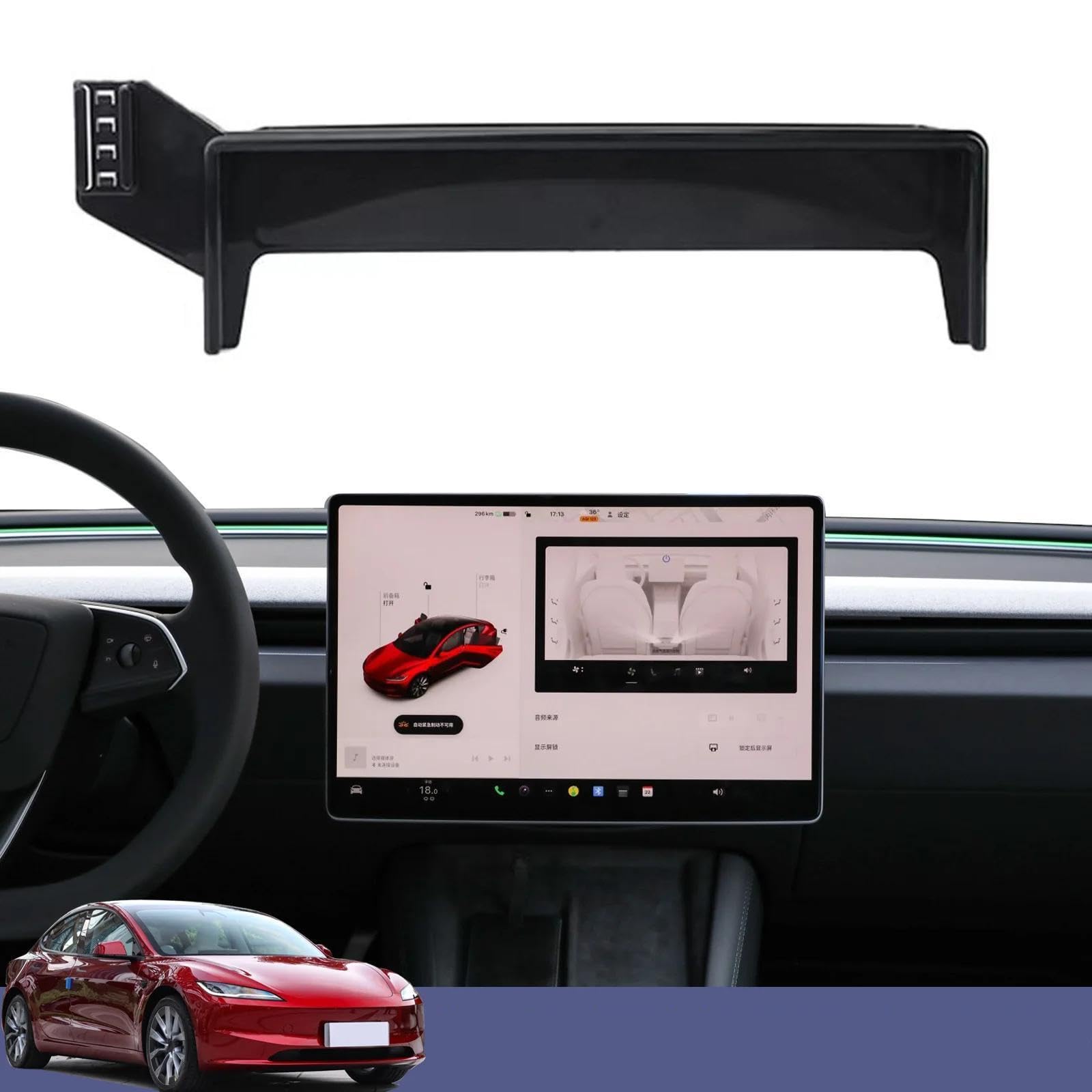 Uchwyt Samochodowy na Telefon dla Tesla Model 3/2023 +, uchwyt samochodowy na telefon komórkowy, ekran, stała podstawa, stojak na nawigację GPS (podstawa i uchwyt 10)