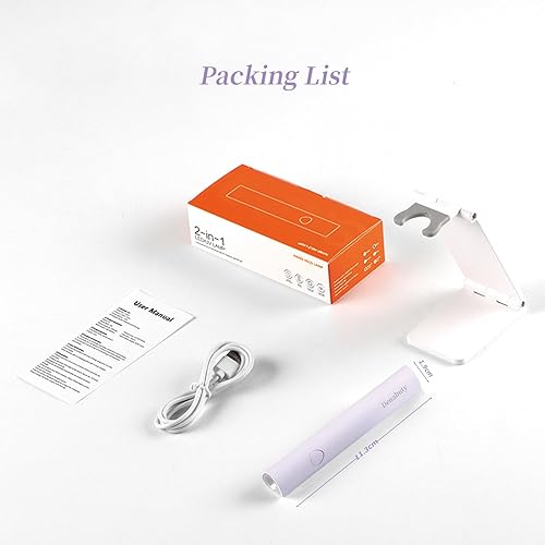 Miniatura 6 de Denabuty - Luz UV para uñas de gel, mini lámpara LED U V de mano con soporte, secador de uñas portátil recargable USB inalámbrico, luz de uñas con 2