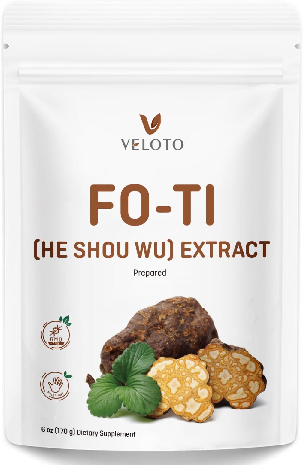 50:1 He Shou Wu Extract Powder, Pure Fo-Ti Root Concentrate, 170g