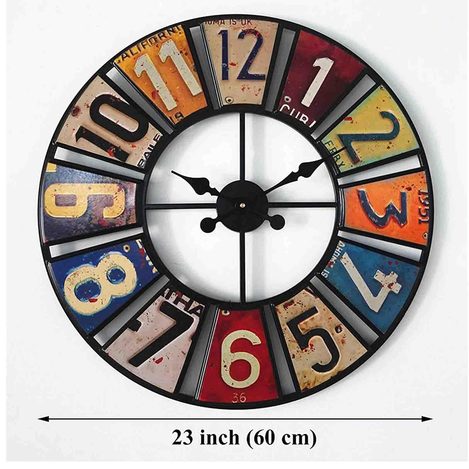 Genérico Reloj De Jardín Vintage con Pegatinas, Impermeable Y Resistente A La Intemperie, con Mecanismo De Cuarzo Silencioso, Fabricado En Hierro Forjado, Reloj De Pared para Exteriores