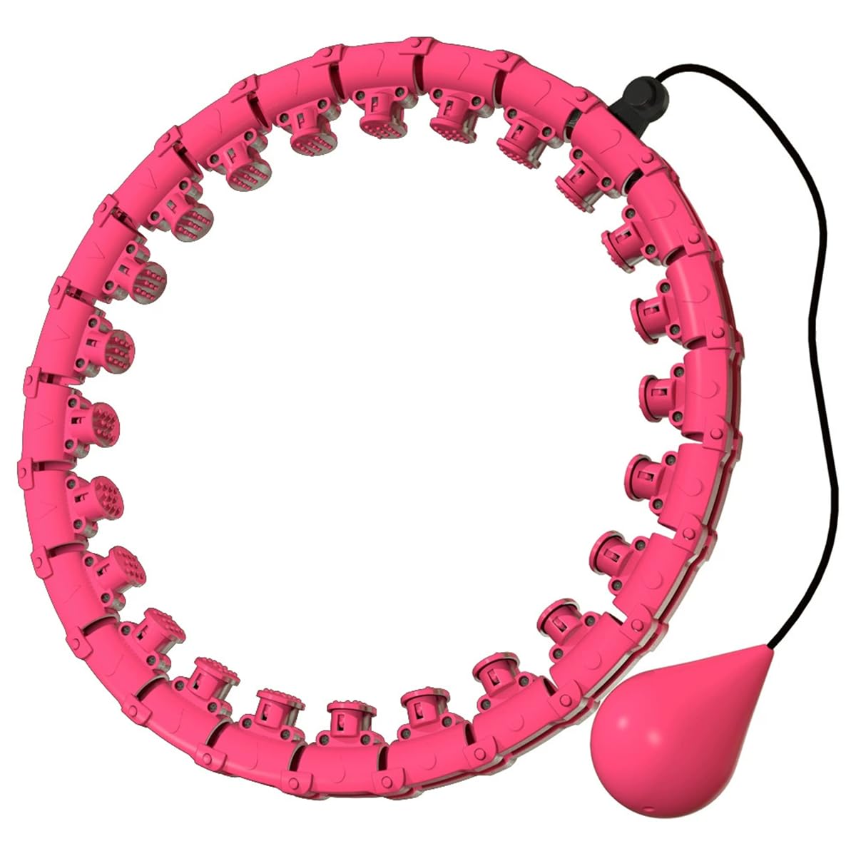 Extra Large 32 Knots Weighted Smart Hula Hoop for Adults Women, Exercise Weight Loss Infinity Hoop with Weight Ball, Detachable Knots Fitness Hula Hoop with Rotation Massage XXXL (Red,32 Knots)