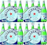 S.Pellegrino - Agua mineral natural con gas, 6 botellas, 1L (Paquete de 4)