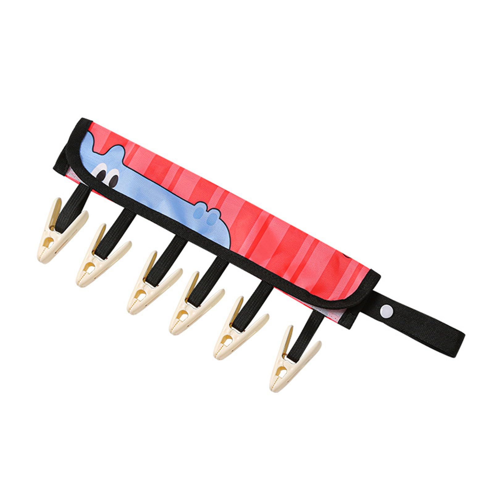 Tfaoys Blue Hippo Space Saving Designs Travel Hanger With 6 Clip For Drying Underwear And Delicates In Small Space Saving Fabric Hanger