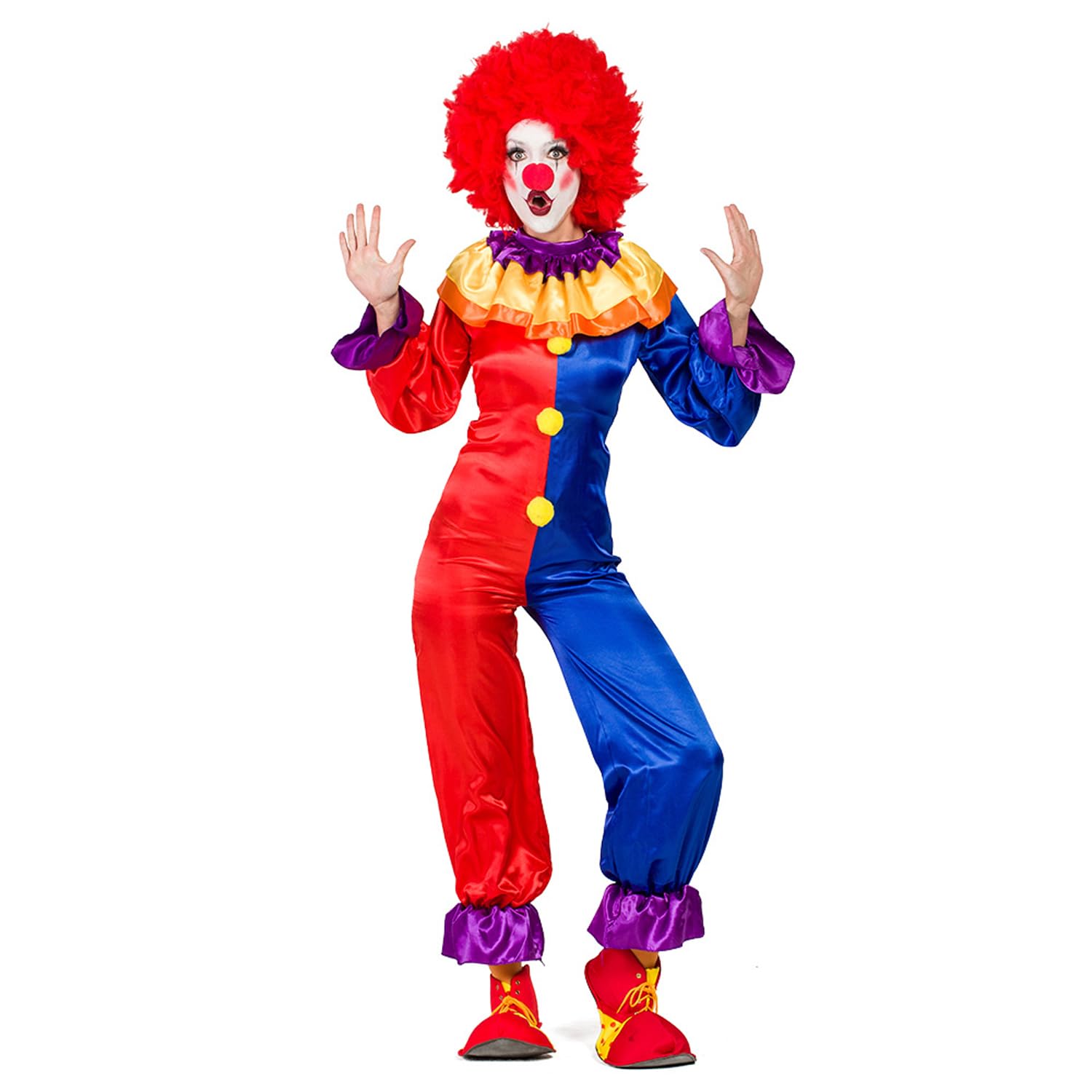 Boland - Luna Clown Costume for Women, 2 Pieces, Fancy Dress Costume for Theme Party or Carnival, Circus Clown