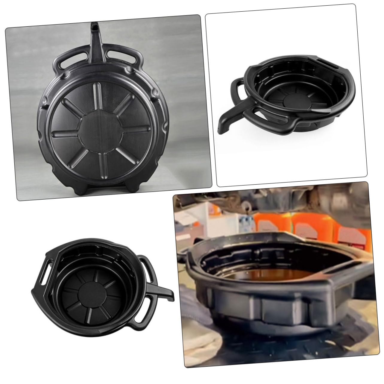Bandeja Colectora Aceite Usado 2 Piezas PE 10 L 15 L Automóvil | Fácil de Almacenar, Fácil de Limpiar, Diseño Compacto, Uso Debajo del Automóvil en Garaje