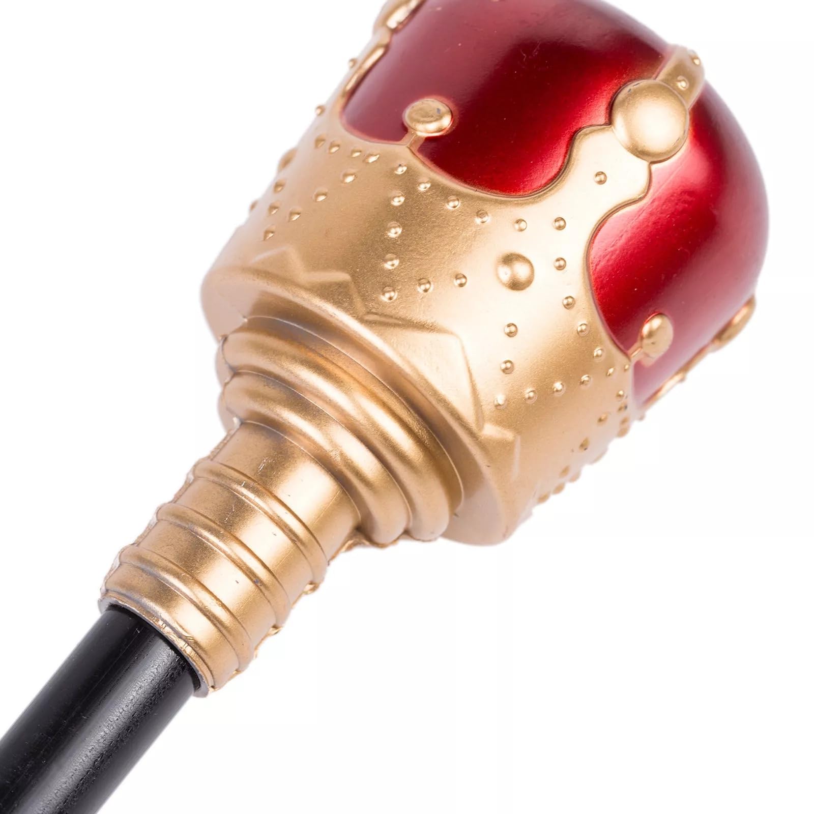 Royal Sceptre Costume Prop, 40cm Black & Gold Staff with Red Orb, Decorative Walking Stick for Kids - Image 3