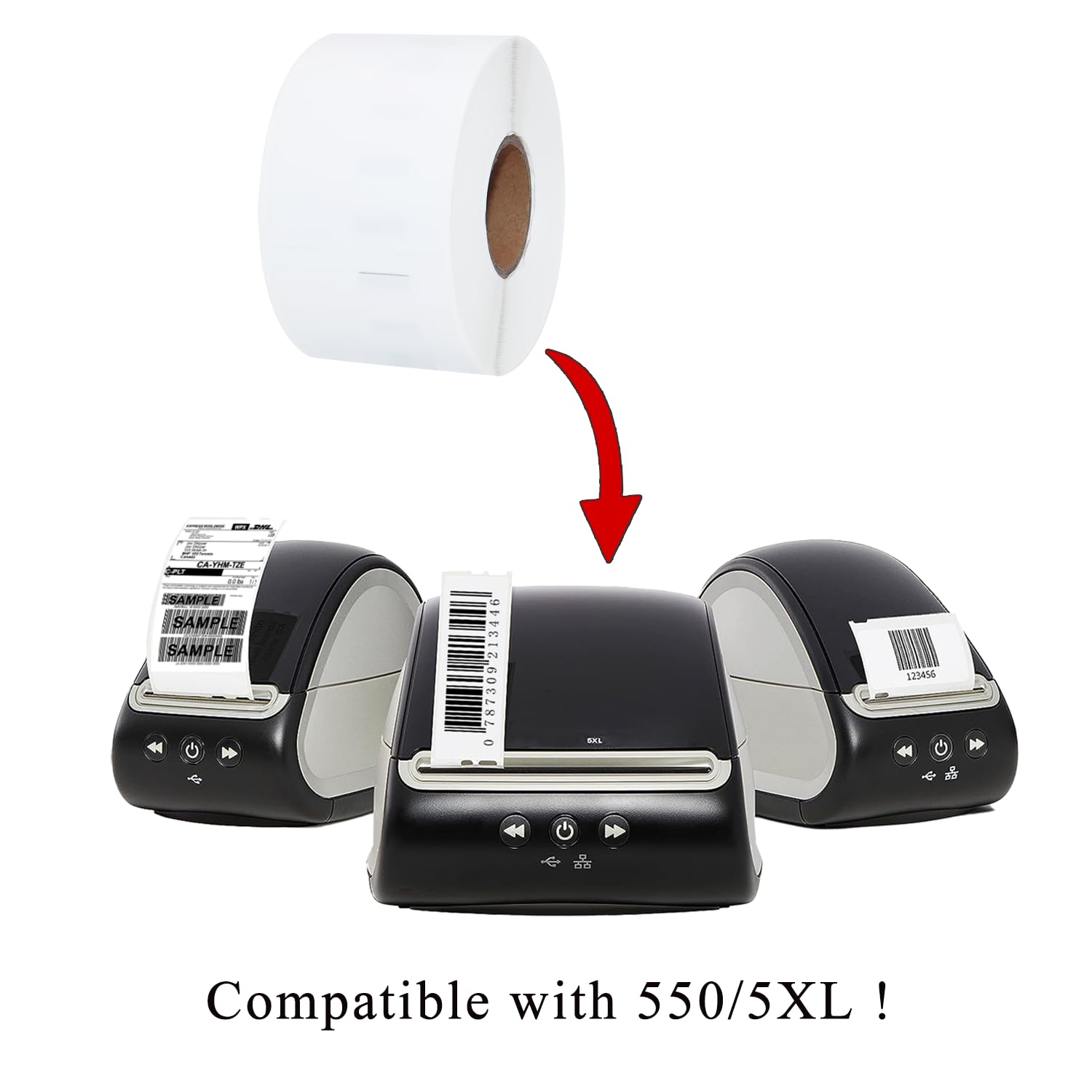 Étiquettes Compatibles pour Dymo S0722400 99012 - Compatible avec les Imprimantes Dymo LabelWriter 550 (seulement avant Avril 2024) - 10 Rouleaux, 260 Étiquettes Par Rouleau