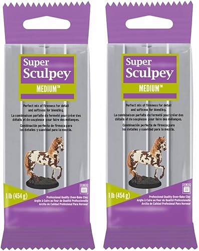 M02879x2 MOREZMORE Super Sculpey Mezcla Media Gris Horno Hornear Arcilla Polimérica