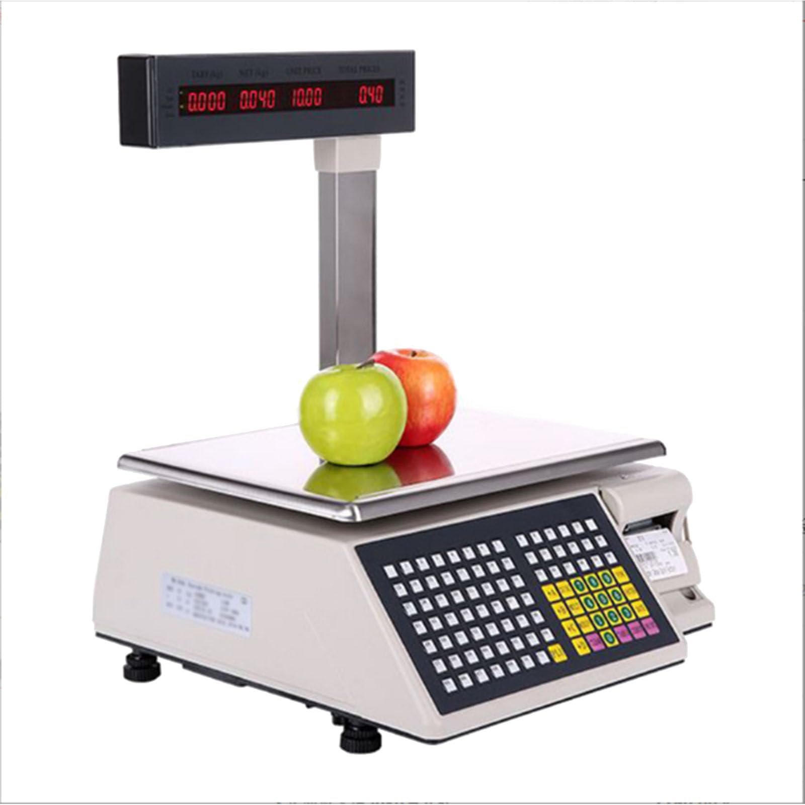 MYUYEE Commercial Label Printing Scale, Lcd Double-Sided Display Price Scale For Supermarket Weighing, Weighing 30Kg/66Lb