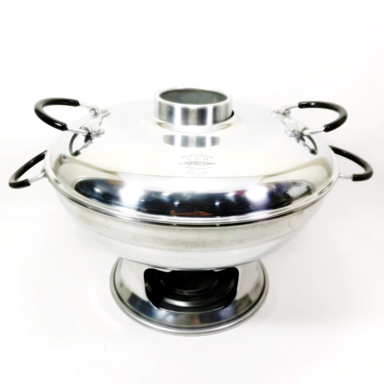 Hot Pot Aluminium 22 cm for 4 people Charcoal Heating System Picnic Camping Kitchenware Shabu Steamers Hot Pot Thai Style Tom-yum Soup.