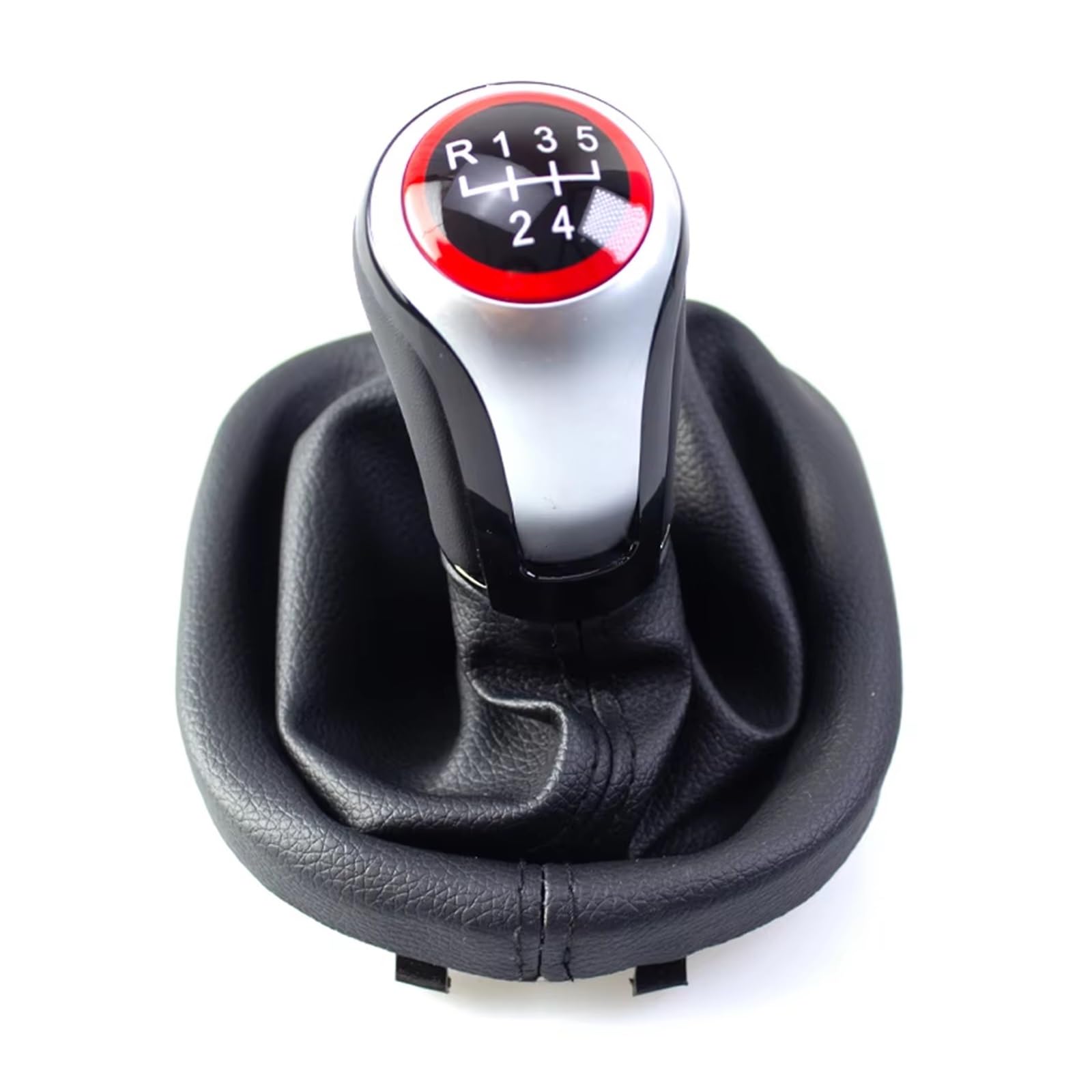 Ouvecr 5 Speed Car Shift Gear Knob Handle For Vw For Touran 2003-2010 For Caddy Ii Mk2 2004-2009 Gear Shift Knob Mt 5/6 Speed With Gaiter Boot Cover Gear Shift Cover(5 Speed)