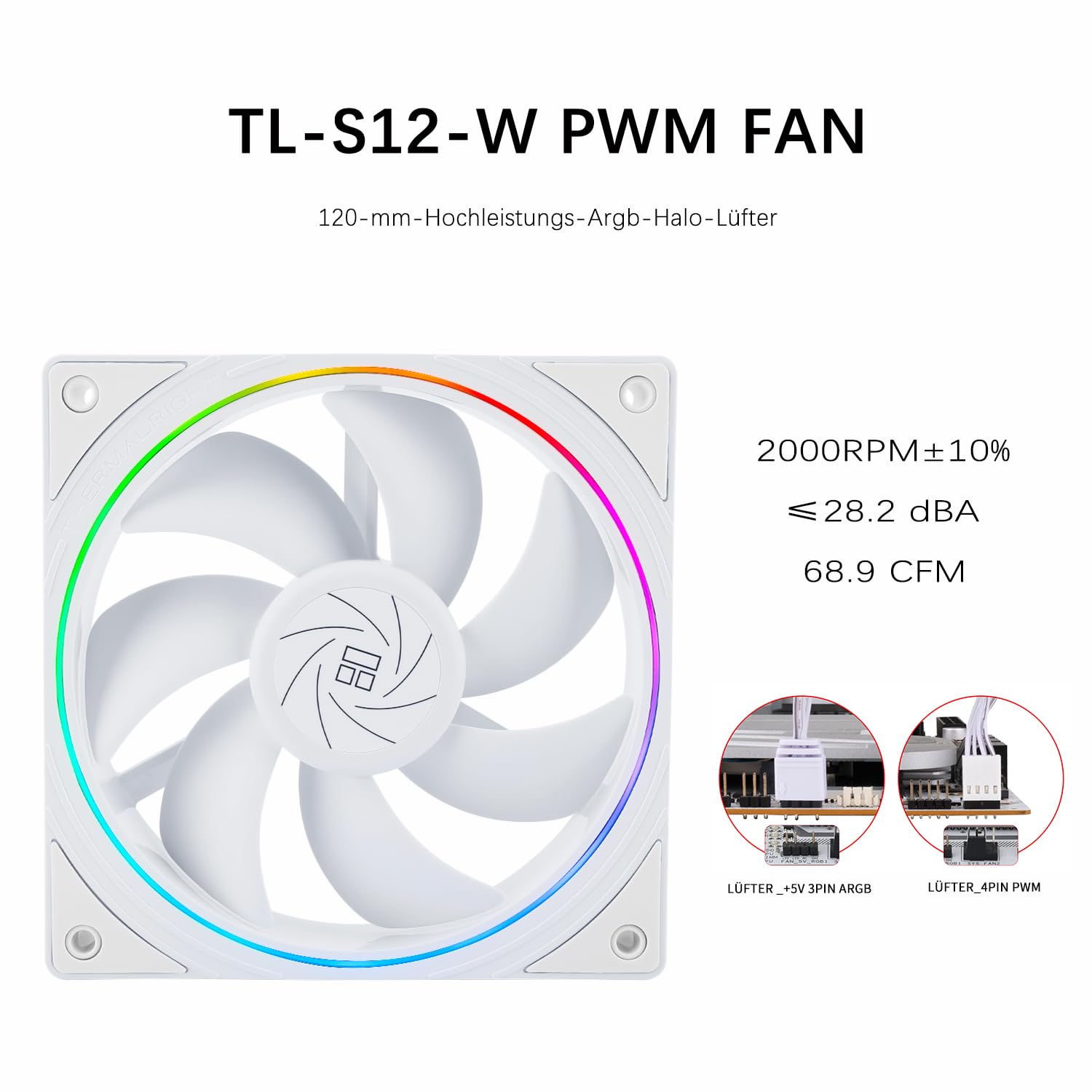Aqua Elite 240 V5 ARGB White Refroidisseur liquide pour processeur, refroidissement AIO, double ventilateur PWM, ARGB, 2000 tr/min, pour AM4/AM5, Intel LGA1851/1700/115x/1200, blanc
