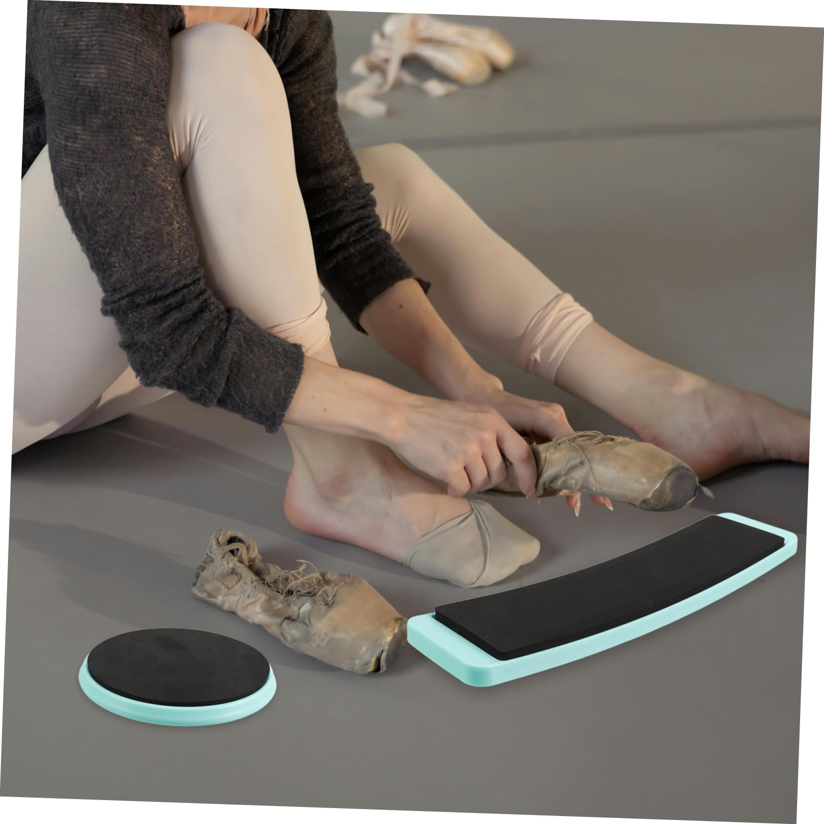 Planche Tournante de Danse ABS EVA Ronde Carrée 2pcs pour Débutants Équilibre Technique