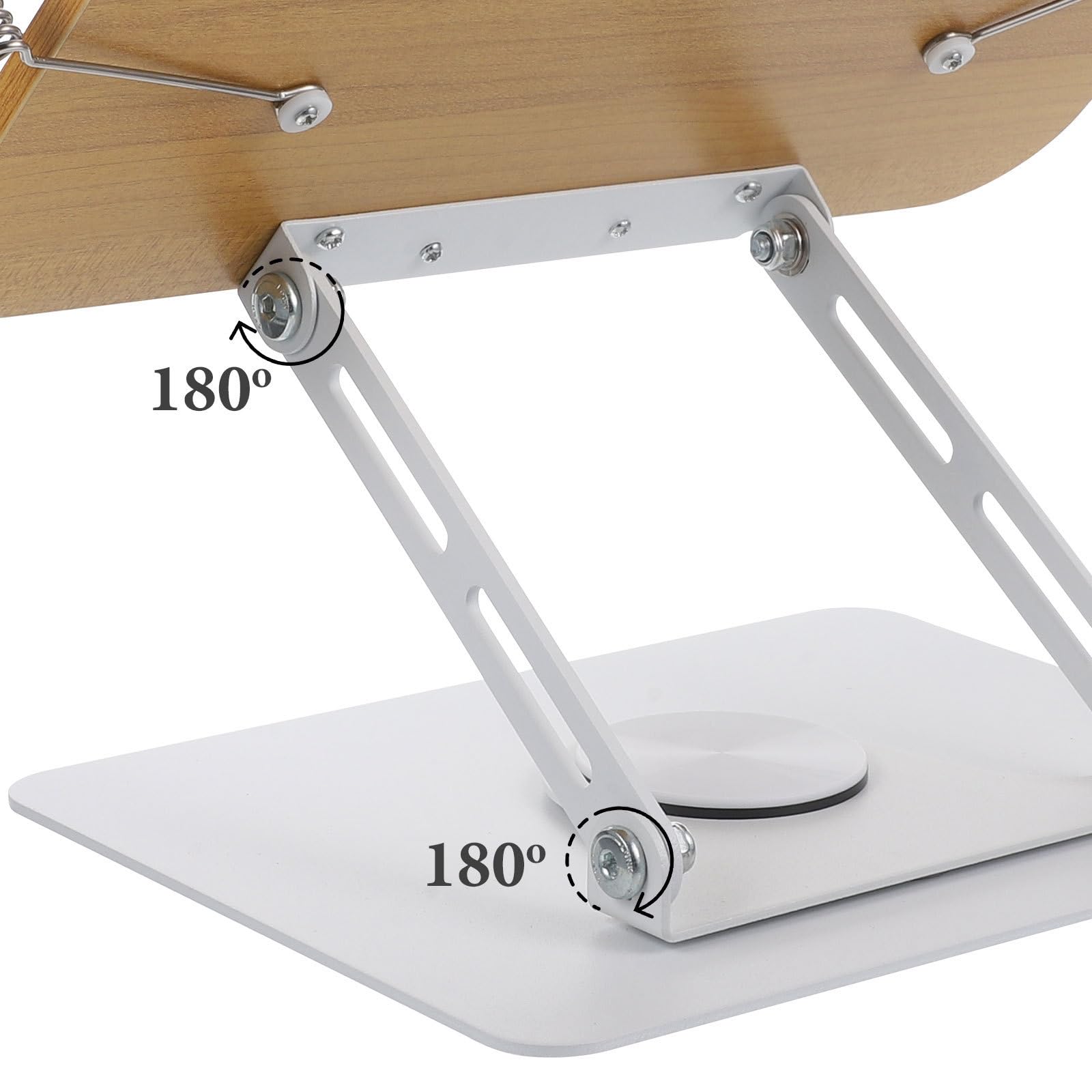 POPETPOP Leggio Porta Libri Portatile in Lega di Alluminio Base Girevole e Altezza Regolabile, Supporto Hands-free per Biblioteca e Ufficio Domestico