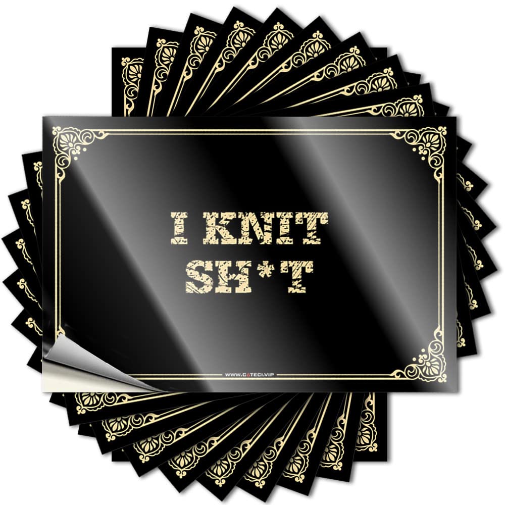 Tattoo Tiki Vinyl Sticker | I Knit Sh*t Heavy for Indoor Use(6X9CM)