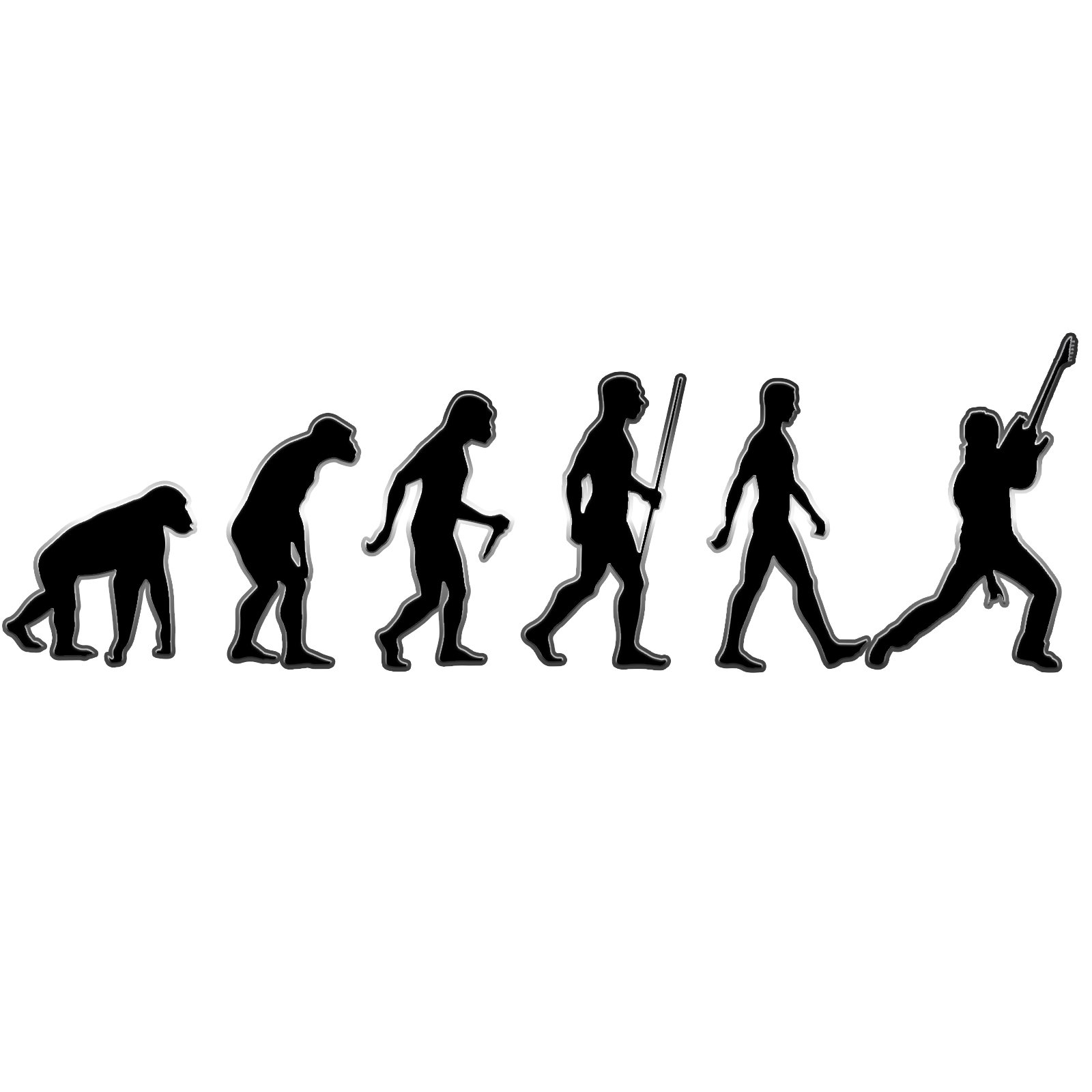 Evolution Of Man Guitar Player Guitar Instrument Case Sticker - 5