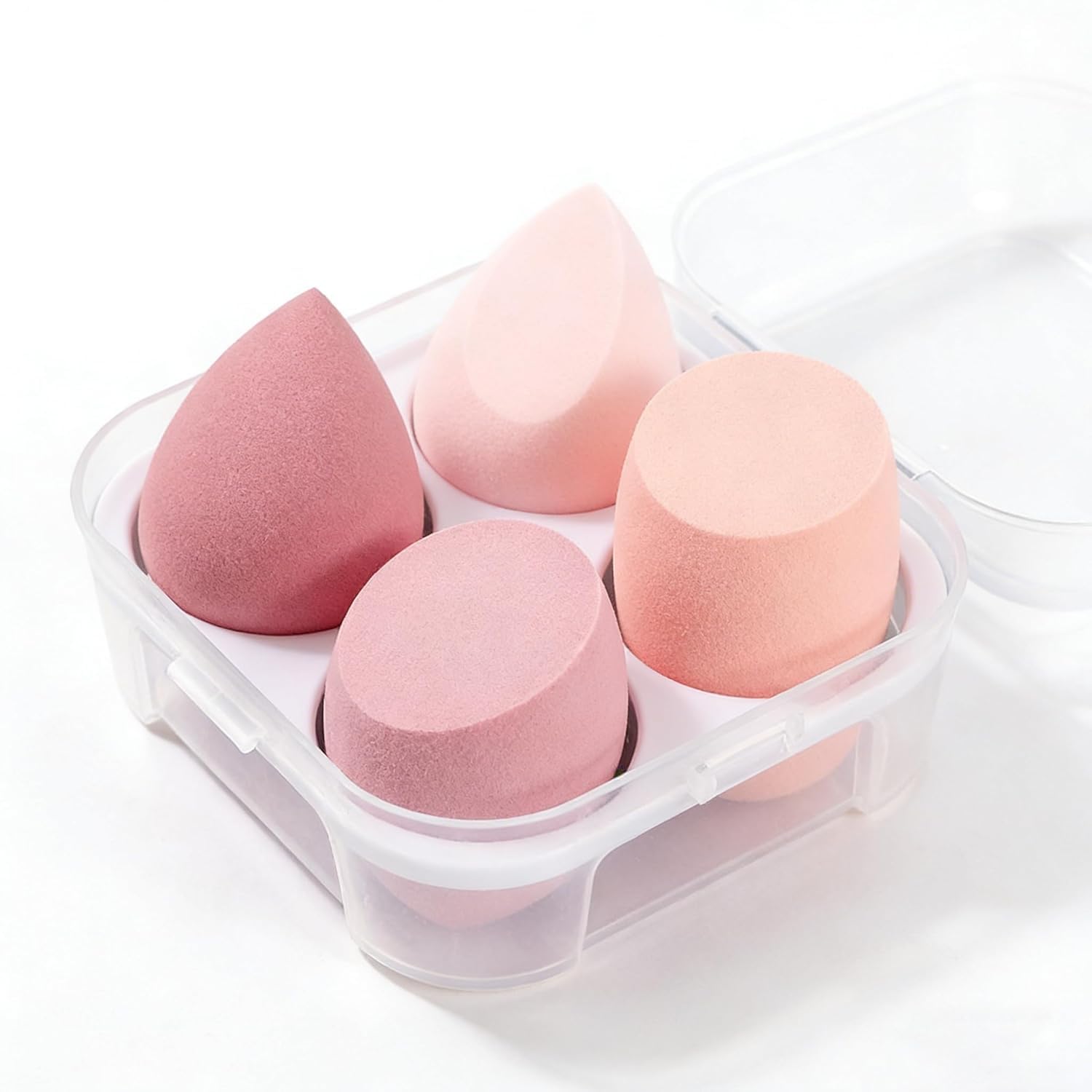 tardy makeup sponge puff set of 4, beauty blending sponges for foundation, concealer, bb cream, powder, blending sponge with storage case