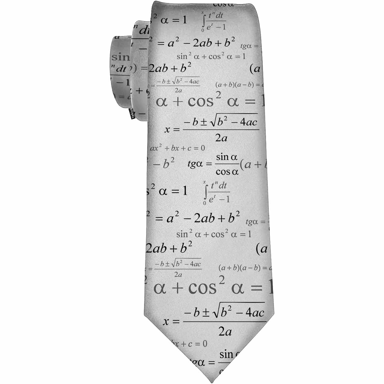 Yekiua Mathematics Men's Tie Math Mathematical Formulas Formal Business Wedding Neckties Ties For Men Black White, Mathematics, One size