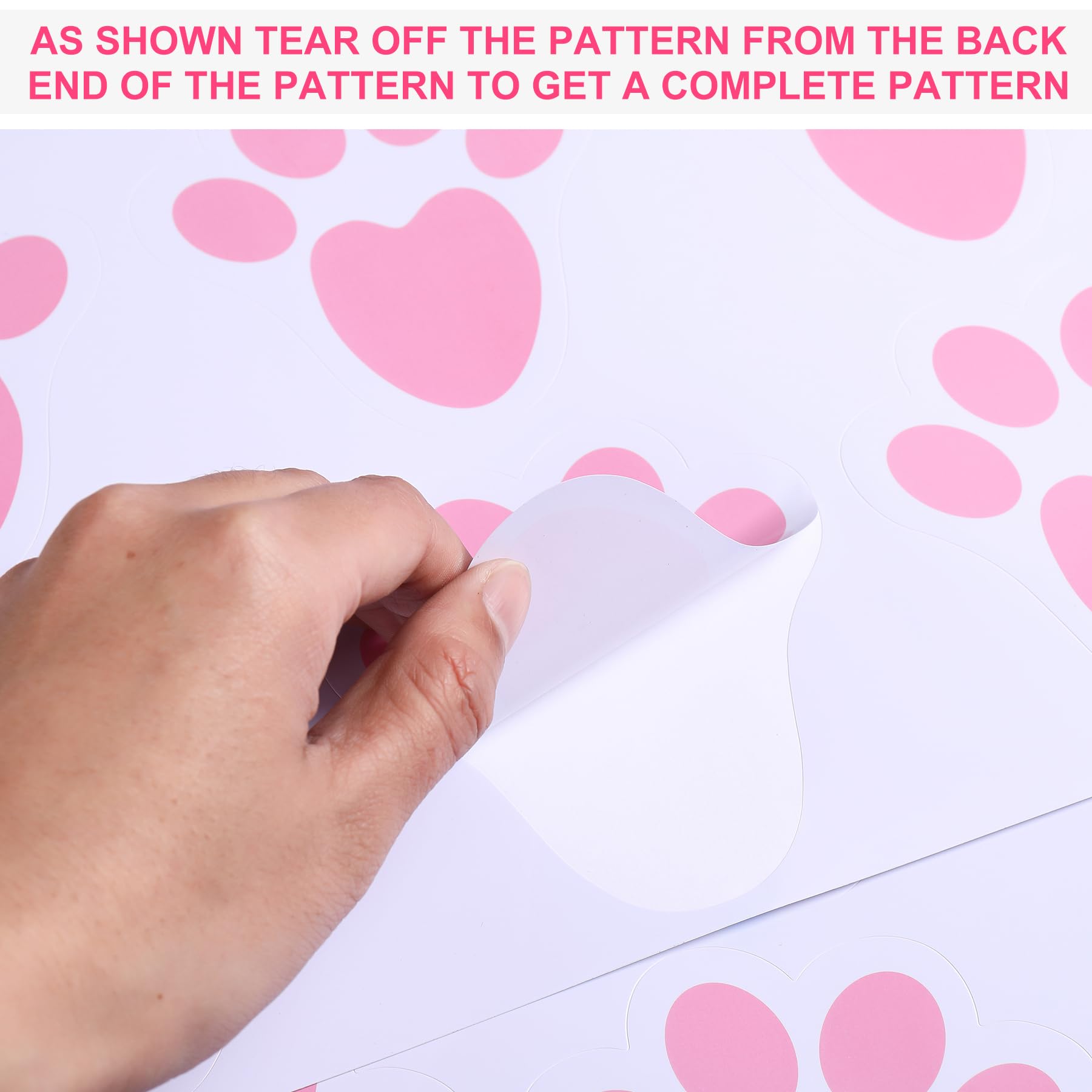 Ocosy 60Pcs Removable Easter Bunny Paw Prints Rabbit Paw Print Floor Decal Clings Easter Party Decorations