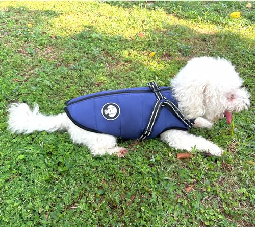 Hundejacke mit Geschirr, Wasserdichter Warmer Hund Wintermantel für Kleine Mittel Große Hunde, Hundemantel für Labrador Chihuahua Französische Bulldogge