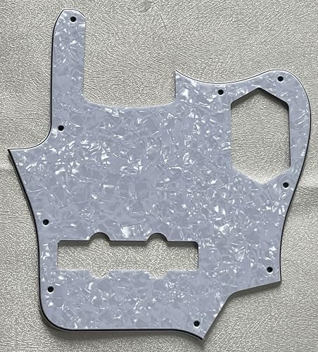 Guiard Pickgard - Protector de púas para guardabarros Jaguar estilo bajo (4 capas perla blanca)
