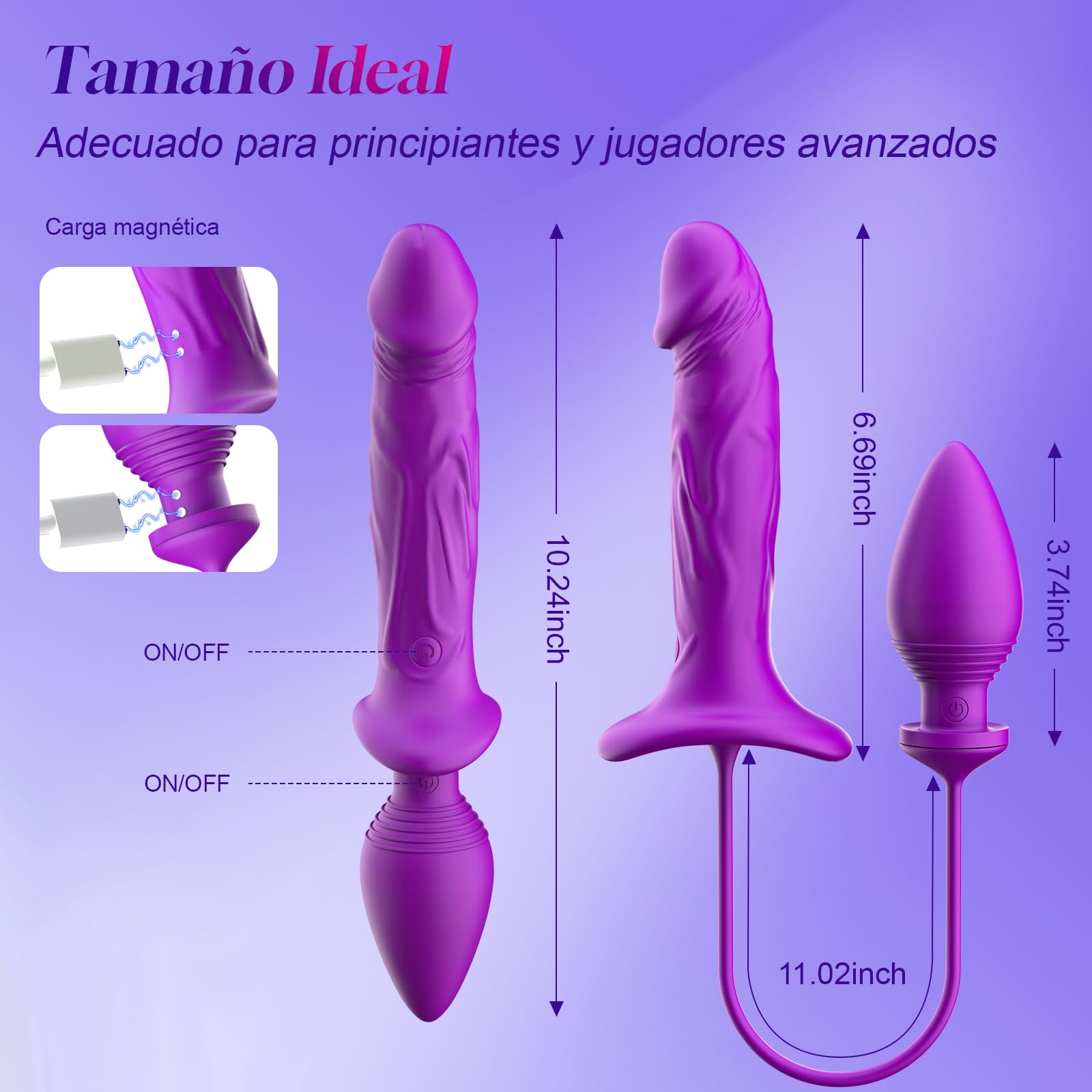 Vibradorador Mujer Juguetes Eroticos Dildo Plug Anales,3 in 1 Clítoris Juguete Sexualmujer con 10X10 Modos Vibradores,Consoladores Anales Juguetes Sexuales para Hombres