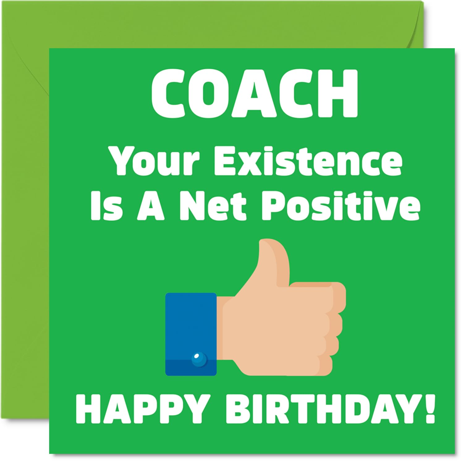 Funny Birthday Cards for Coach - Your Existence - Joke Happy Birthday Card for Sports Coach from Sport Player Athlete, Banter Gifts, 145mm Rude Greeting Cards