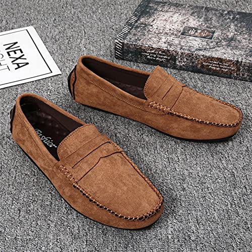 Loafers for Men Suede Vamp Penny Loafer Stitching Details Round Toe Slip Resistant Comfortable Anti-Slip Prom Slip-on4