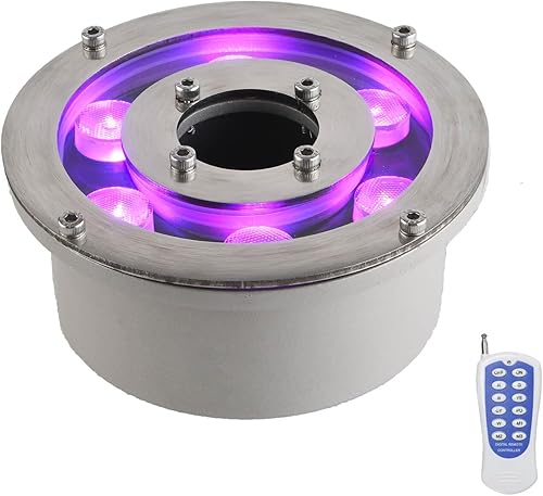 Luz de fuente LED Luces subacuáticas de estanque 18W RGB cambio de color con control remoto AC12V IP68 Luz sumergible impermeable para fuente de