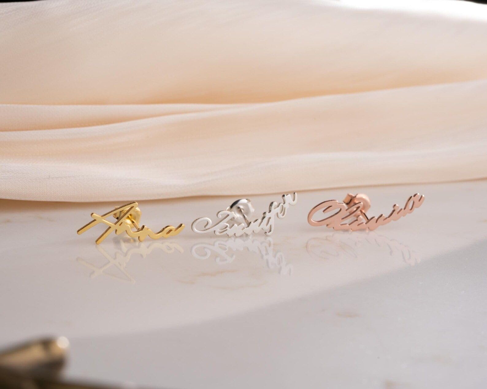 Plata de ley 925 nombre Pendientes joyería manuscrita personalizada delicado para letra