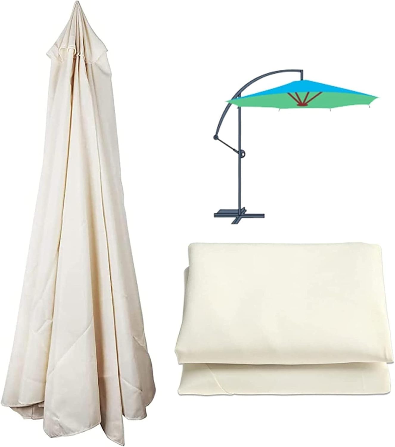 2m，2.7m，3mParasol Umbrella Replacement Canopy Cover, 6/8 Arms, Garden Parasol Covers Patio Umbrella Sun Shade Cover Anti-Ultraviolet, Waterproof, Breathable, for Backyard Pool Um