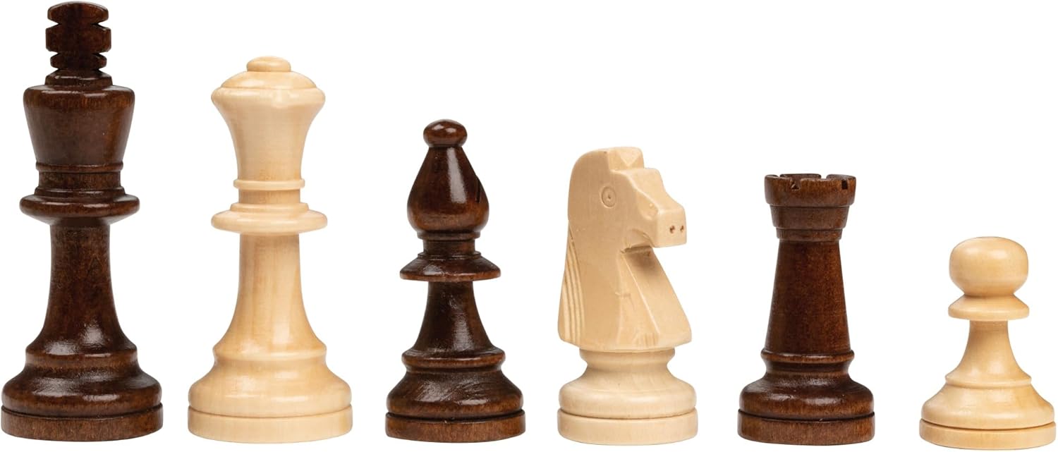 Philos Tournament Wooden Chess Set with 50cm Board and Wooden Pieces in Wooden Storage Box (90mm King)