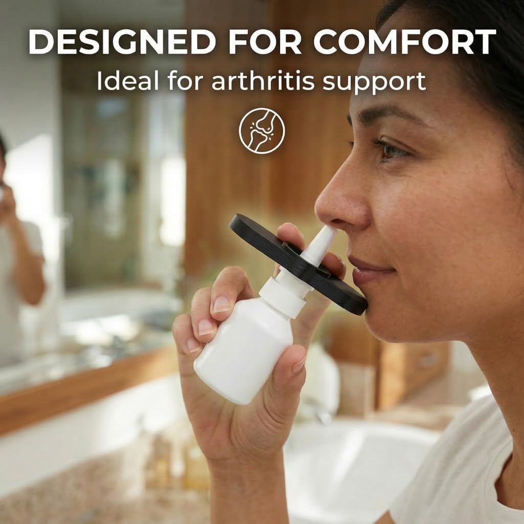 SplashNColor Nasal Spray Bottle Grip Aid for Arthritis – Adaptive Squeeze Helper for Limited Hand Mobility | Easy-Press Lever Attachment | Occupational Therapy Daily Living Aid for Seniors and Adults
