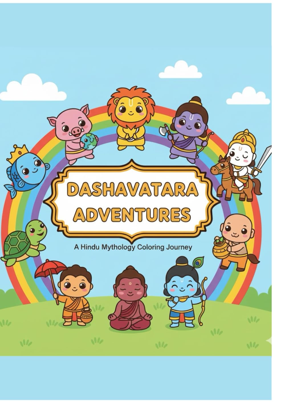 Dashavatara Coloring Book for Kids: 10 Divine Avatars of Lord Vishnu