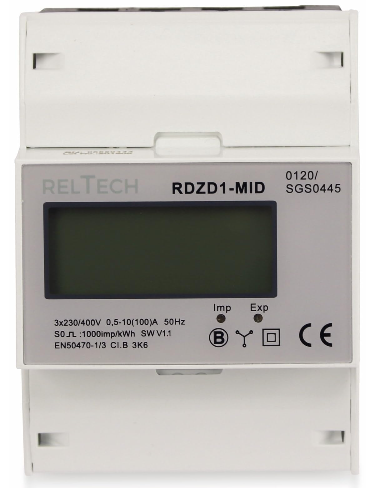 Drehstromzähler digital RDZD1-MID, 100 A, MID-geeicht, 4 TE