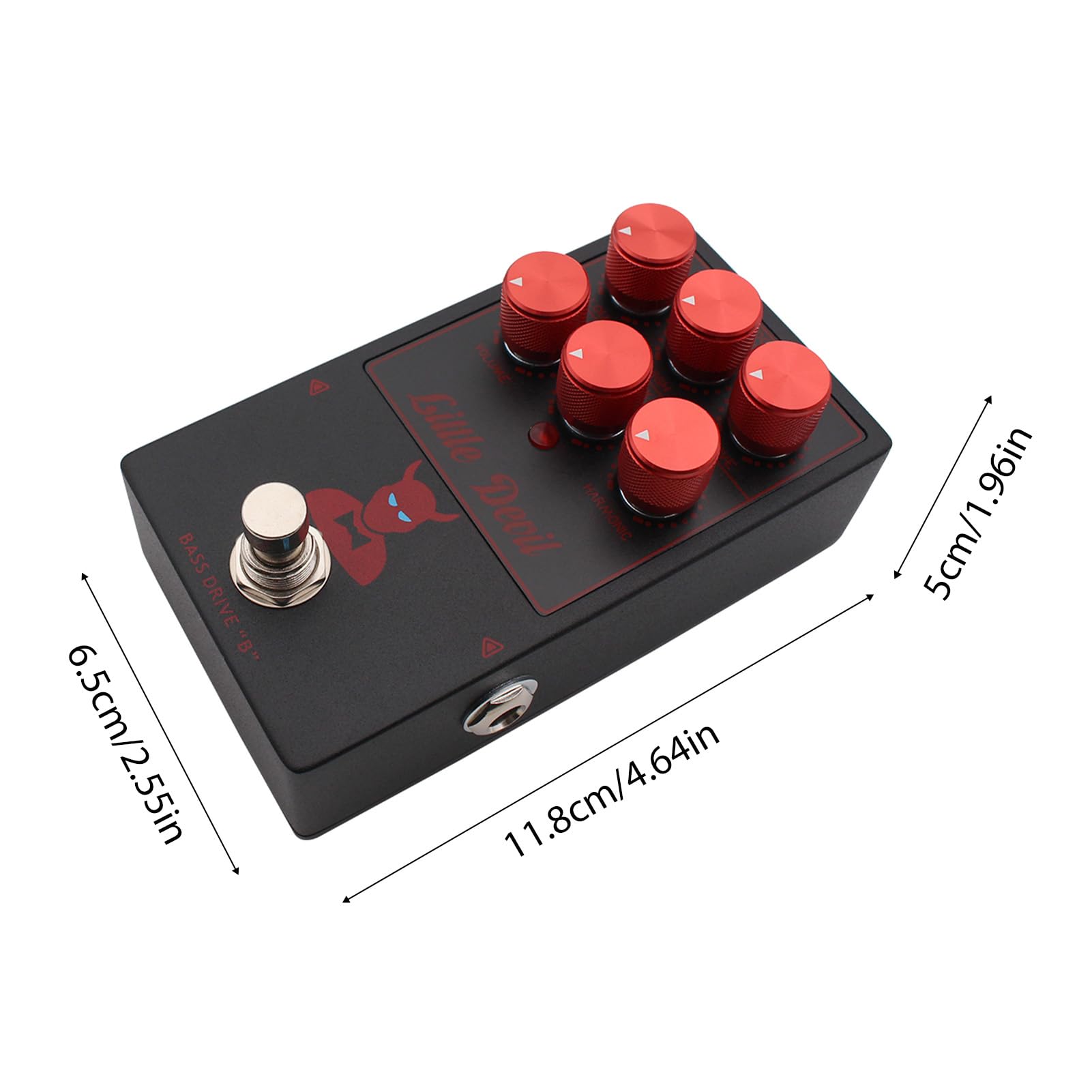 Tube Bass Drive Pedal, Pedał Efektów Overdrive do Modelowania Wzmacniaczy Lampowych z 2-pasmowym Pokrętłem EQ Harmonic Control Mix, True Bypass Kompaktowa Konstrukcja dla Gitary