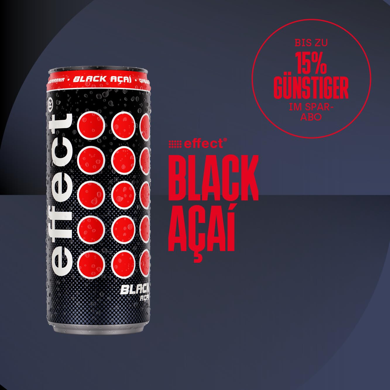 effect BLACK ACAI Energy Drink – Tray mit 24 x 330 ml Energy Dosen Einweg, Koffeinhaltiges Erfrischungsgetränk mit B-Vitaminen – fruchtiger & exotischer Acai Geschmack, vegan