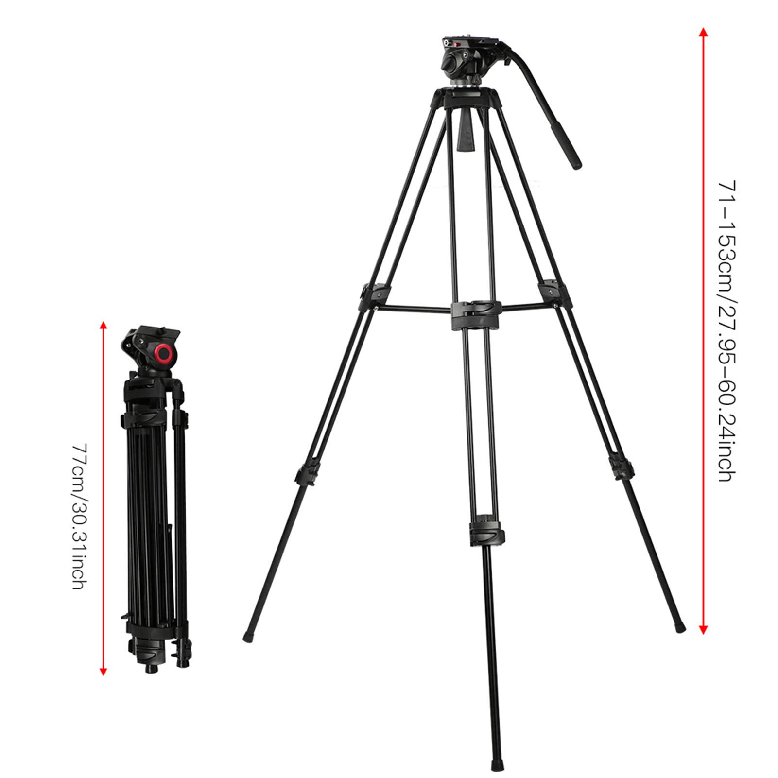 Treppiede Professionale con Testa a Sfera Idraulica per Fotocamere DSLR