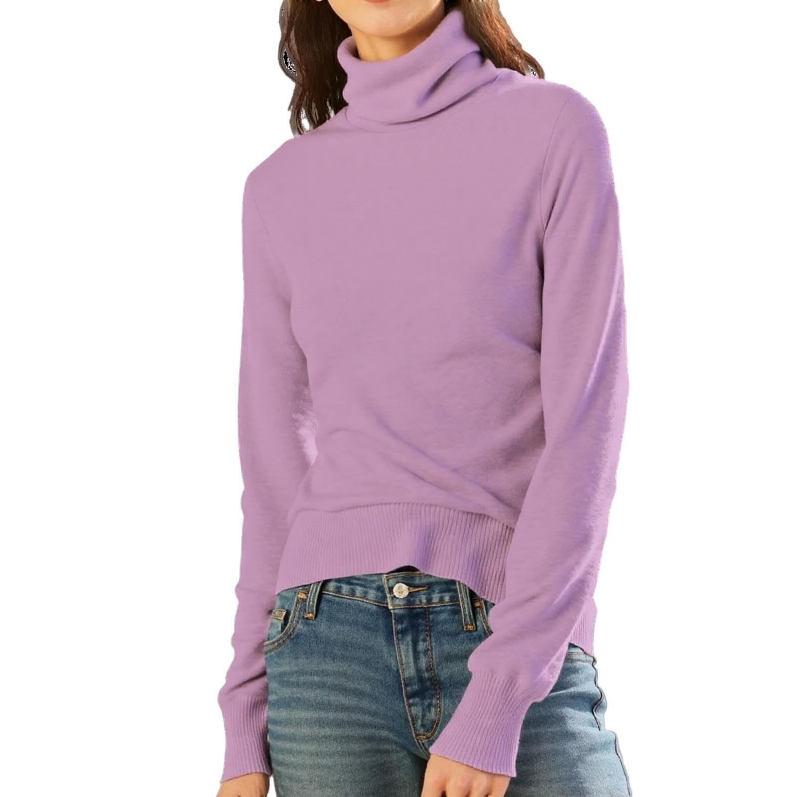 Slim Fit Sweaters for Women Spring Basic Cute Sweater Trendy Warm Winter Turtleneck Sweatshirt Clothes