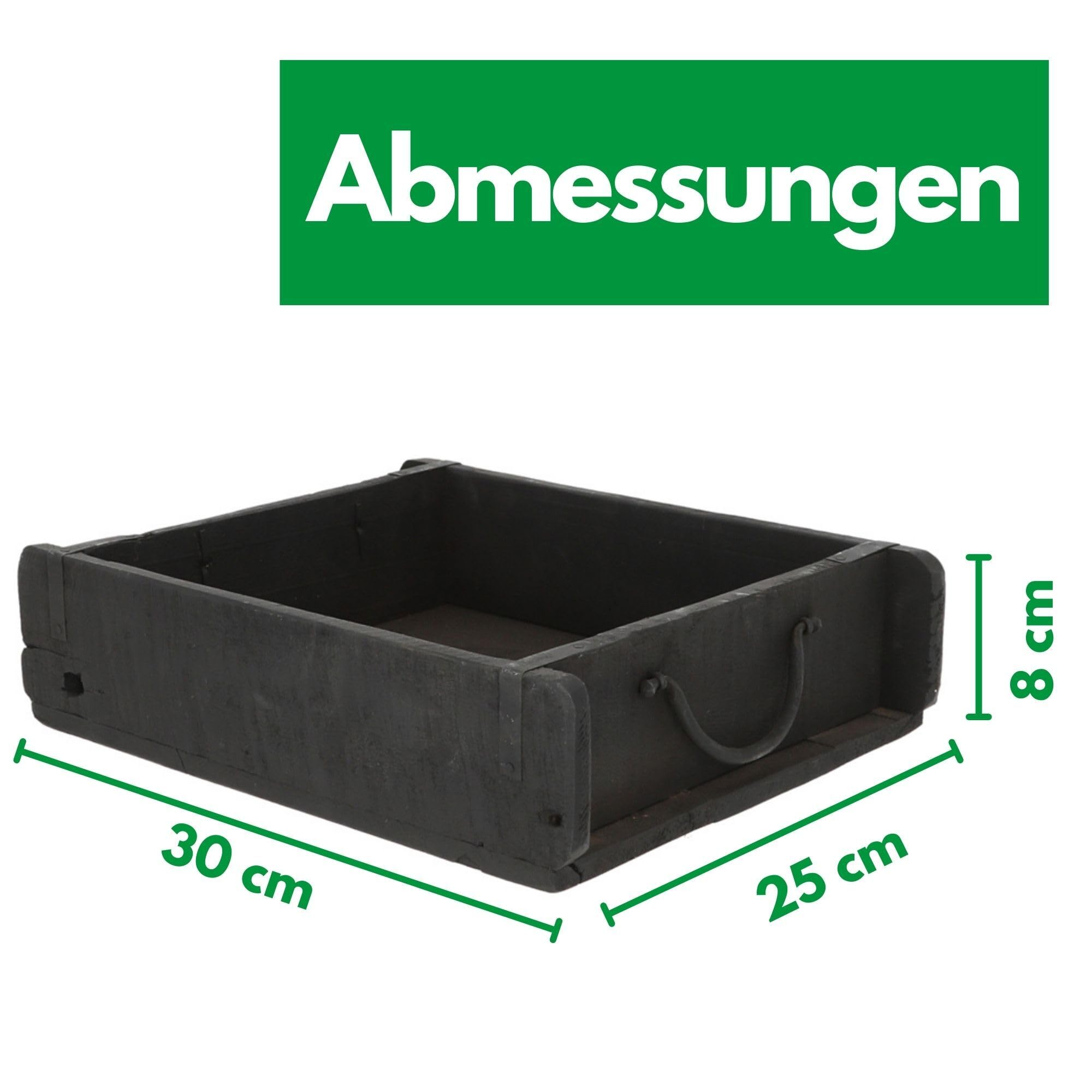 Novaliv 6X Holzkiste Vintage Schwarz 30 x 25 x 8 cm Alte Ziegelform Holz Groß Allzweckkiste aus recyceltem Altholz Jede Form EIN Unikat ? Vintage Kiste Deko