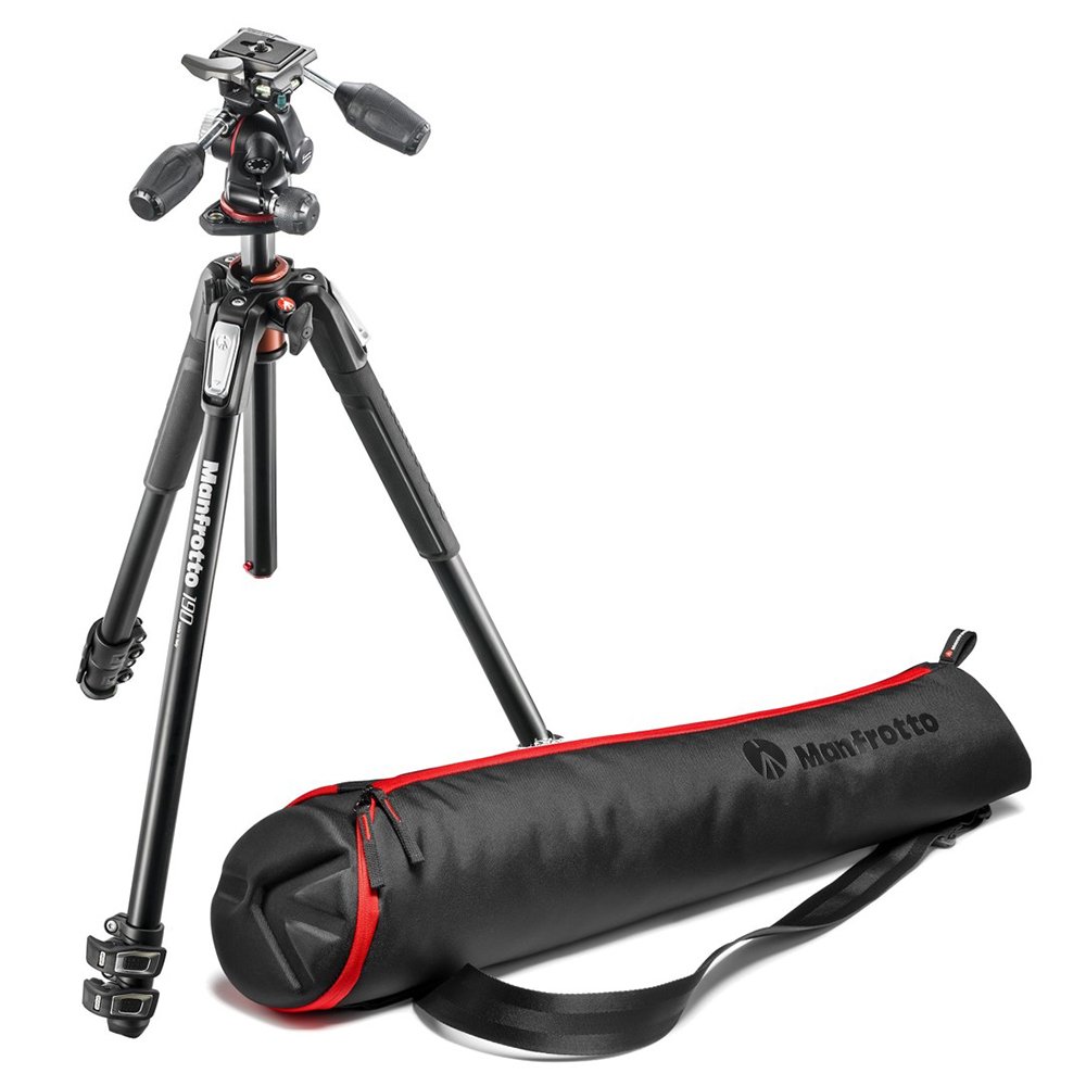 Manfrotto 190 XPRO Aluminium-Stativ mit 3-Wege-Neiger und Stativtasche