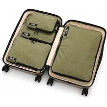 Compression Packing Cubes 4 Set Premium Double Zip, Fit 40% More in Your Luggage, Carry-On & Backpack, Lightweight Water Resistant Travel Accessories, Compressible Suitcase Organiser Bags Khaki