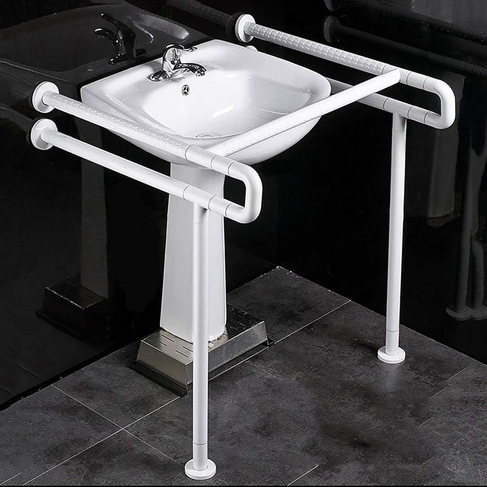 Corrimano da bagno antiscivolo, resistente telaio di supporto per doccia e maniglione di sicurezza per anziani e disabili, maniglia di sicurezza affidabile per WC
